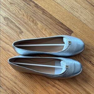 CHLOÉ BALLERINA MARCIE Silver Ballet Flats